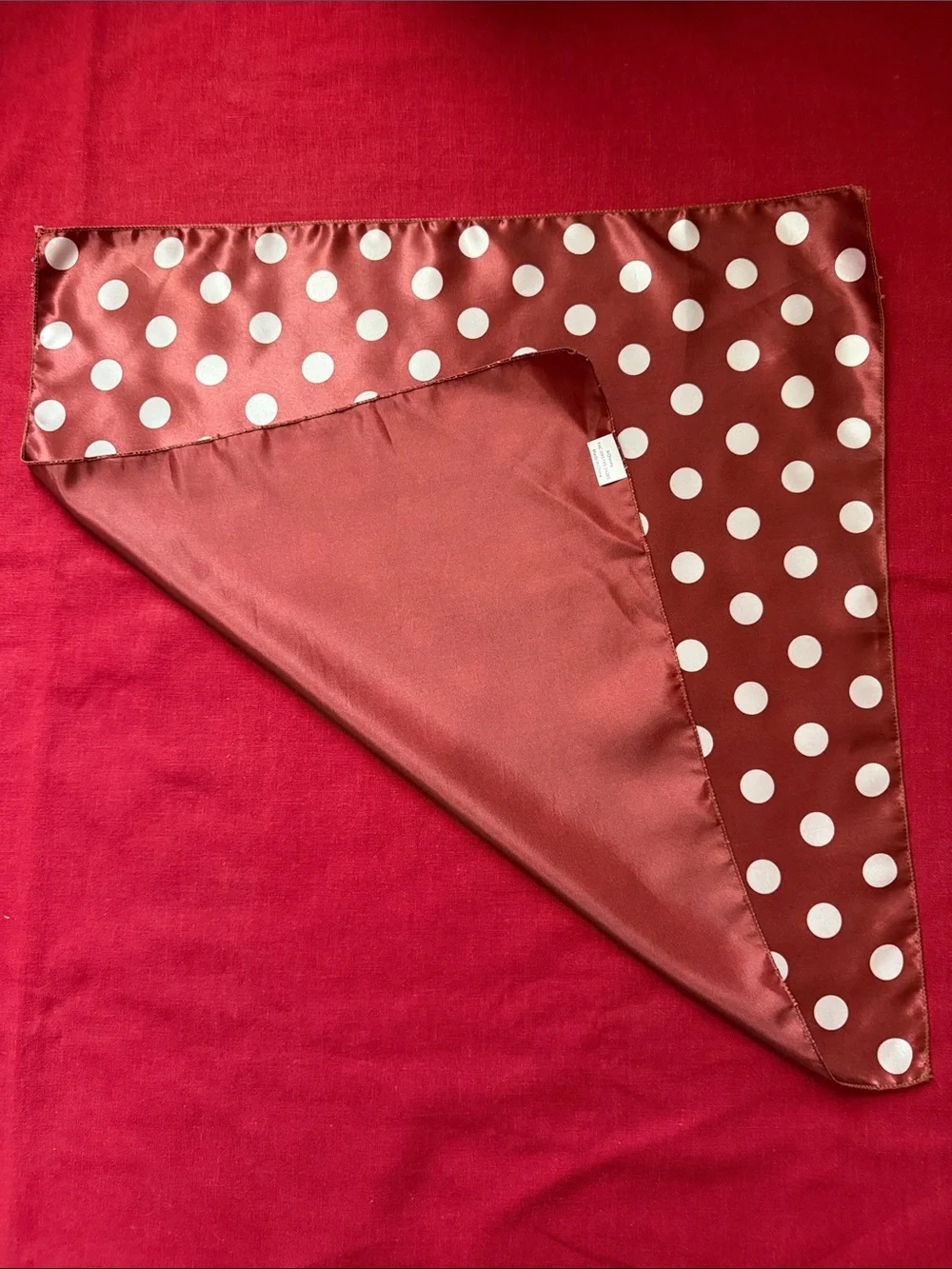 Disney Treasure Polka Dot Satin Scarf - Burgundy, White & Gold